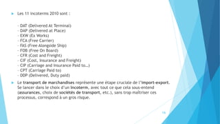 Fas Insurance Transport international incoterms | PPTX