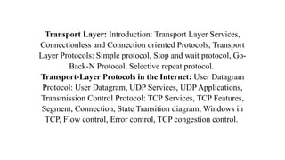 Communication networks transport layer ppt | PPTX