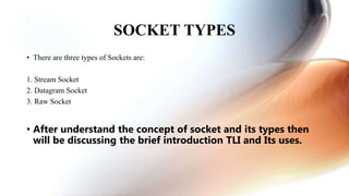 Socket Interface Types Transport layer interface | PPTX