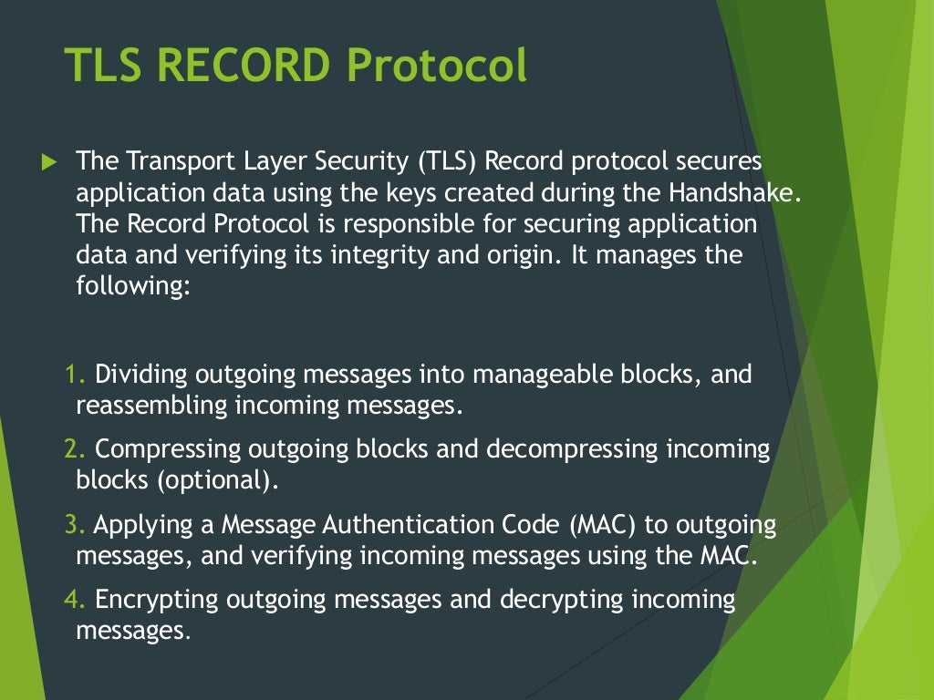 Transport Layer Security Tls Transport Layer Security Tls
