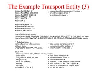 The Example Transport Entity (3)
 