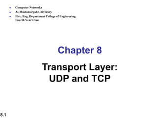 Transport layer udp and tcp network | PDF