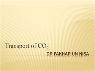 DR FAKHAR UN NISA
Transport of CO2
 