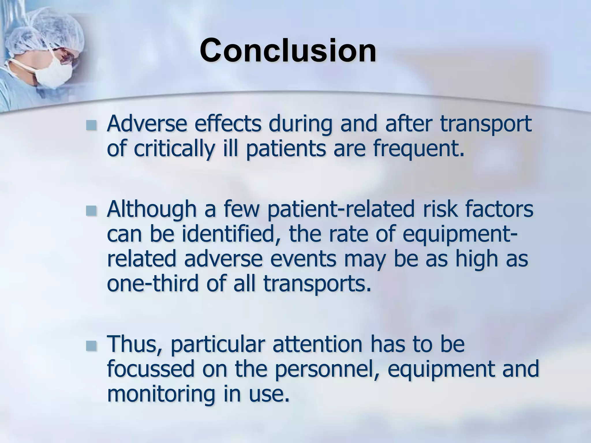 Transport of critically ill patient | PPT