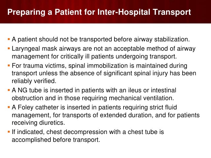 Transport of Critically Ill Patients