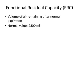 Frc Values Transport of Oxygen& CO2.pptx by dr ambareesha | PPTX