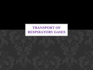 TRANSPORT OF
RESPIRATORY GASES
 