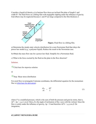 Transport phenomena Solved problems | PDF