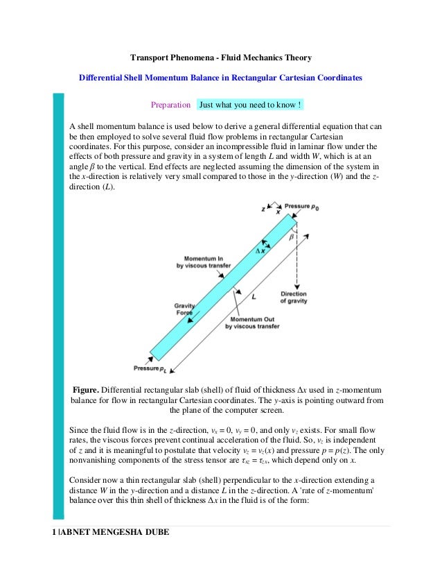 Transport Phenomena Solved Problems