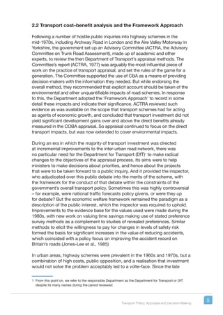 Transport policy appraisal and decision making | PDF