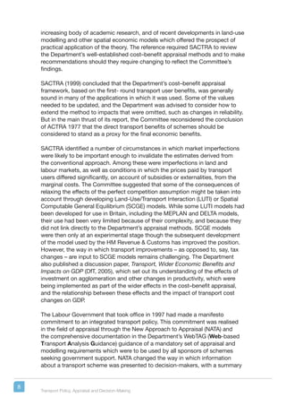 Transport policy appraisal and decision making | PDF
