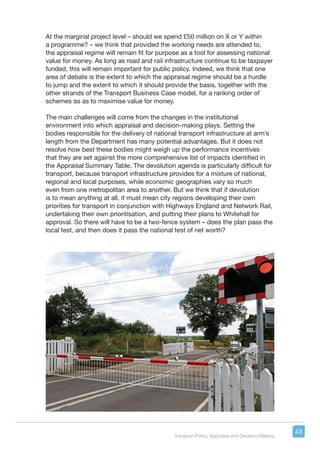 Transport policy appraisal and decision making | PDF