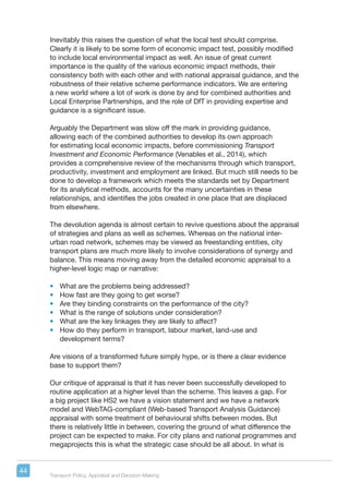 Transport policy appraisal and decision making | PDF