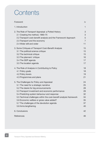 Transport policy appraisal and decision making | PDF