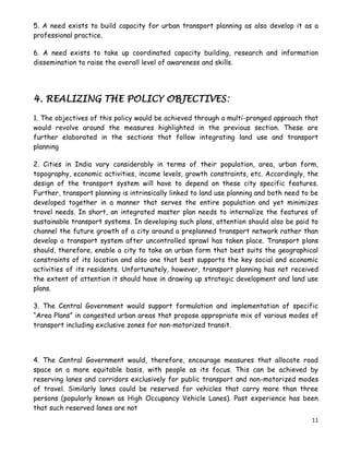 Transport policy in india | DOCX