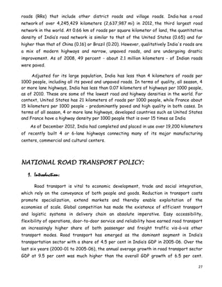 Transport policy in india | DOCX