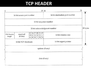 TCP HEADER




             14
 