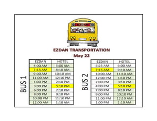 Transport schedule