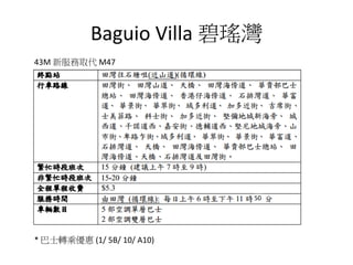 Baguio Villa 碧瑤灣
43M 新服務取代 M47
* 巴士轉乘優惠 (1/ 5B/ 10/ A10)
50
 