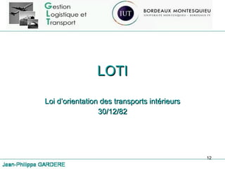 LOTI Loi d’orientation des transports intérieurs 30/12/82 