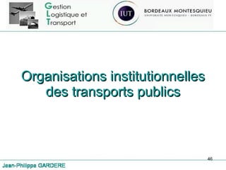 Organisations institutionnelles des transports publics 