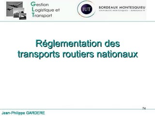 Réglementation des transports routiers nationaux 