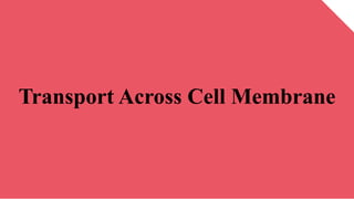 Transport Across Cell Membrane
 