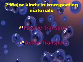 2 Major kinds in transporting
materials
 