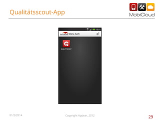 Qualitätsscout-App

01/2/2014

Copyright Appear, 2012

29

 