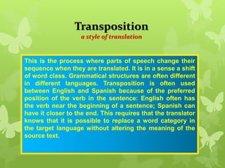 Transposition | PPTX | Programming Languages | Computing