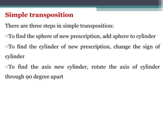 Transposition of lense.optometry lecturer by Abid | PPT