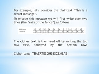 Transposition cipher techniques | PPTX
