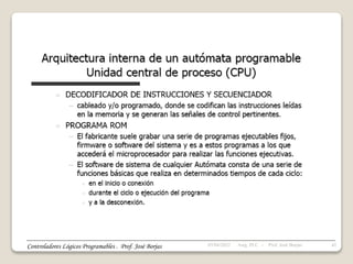 Controladores Lógicos Programables . Prof. José Borjas 05/04/2022 42
Asig. PLC - Prof. José Borjas
 