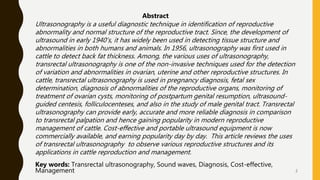 Transrectal ultrasonography in reproductive management of cattle | PPTX