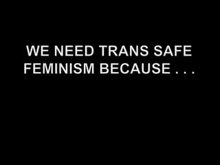 Trans safe feminism   photos