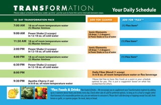 Purium 10-Day Transformation Daily Schedule