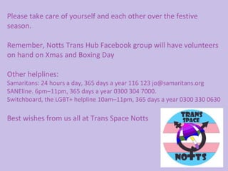 Trans Space Notts - Coping with Christmas