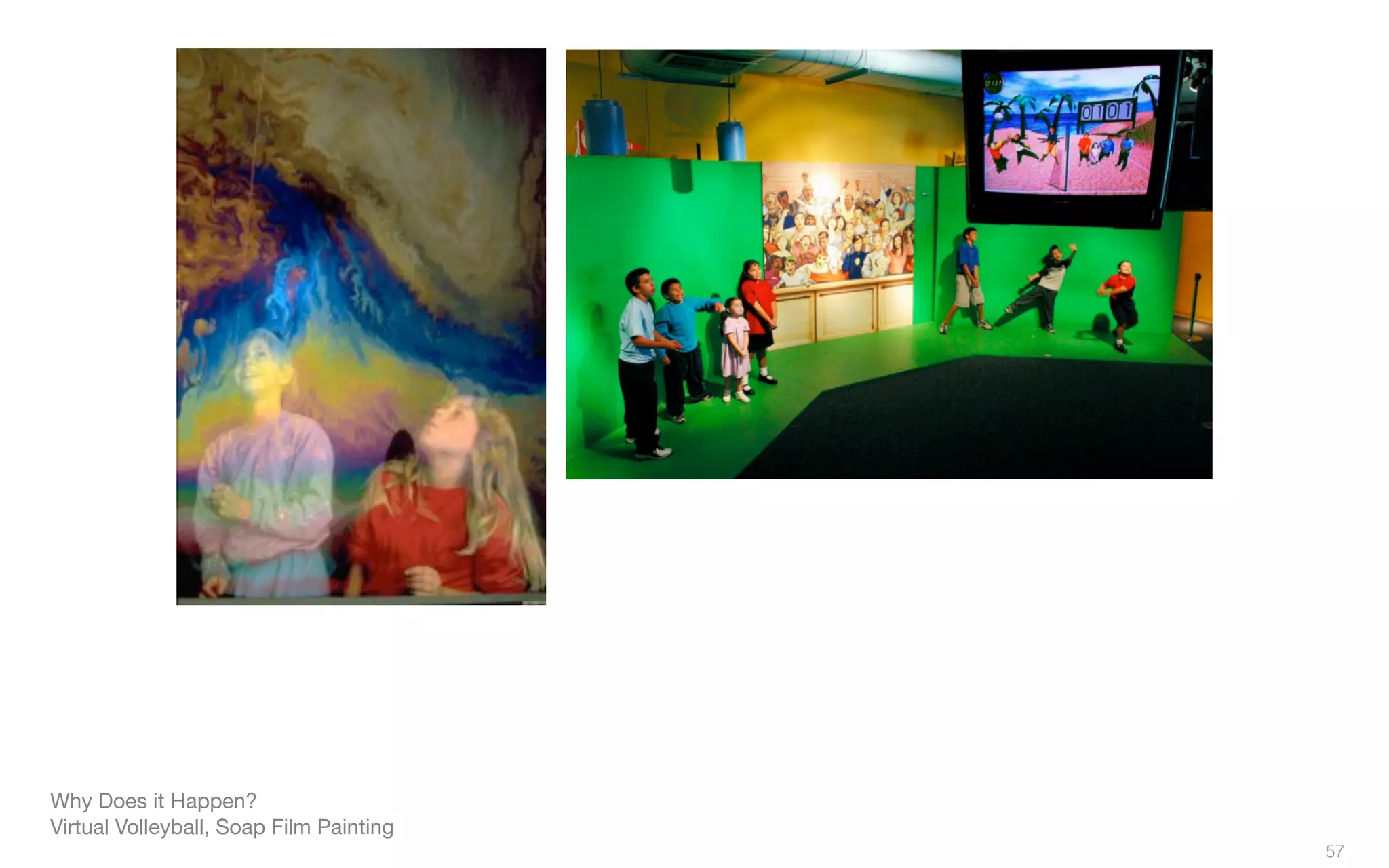 Why Does it Happen?
Virtual Volleyball, Soap Film Painting
57
 