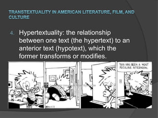 Transtextuality and American Comic Strips | PPTX