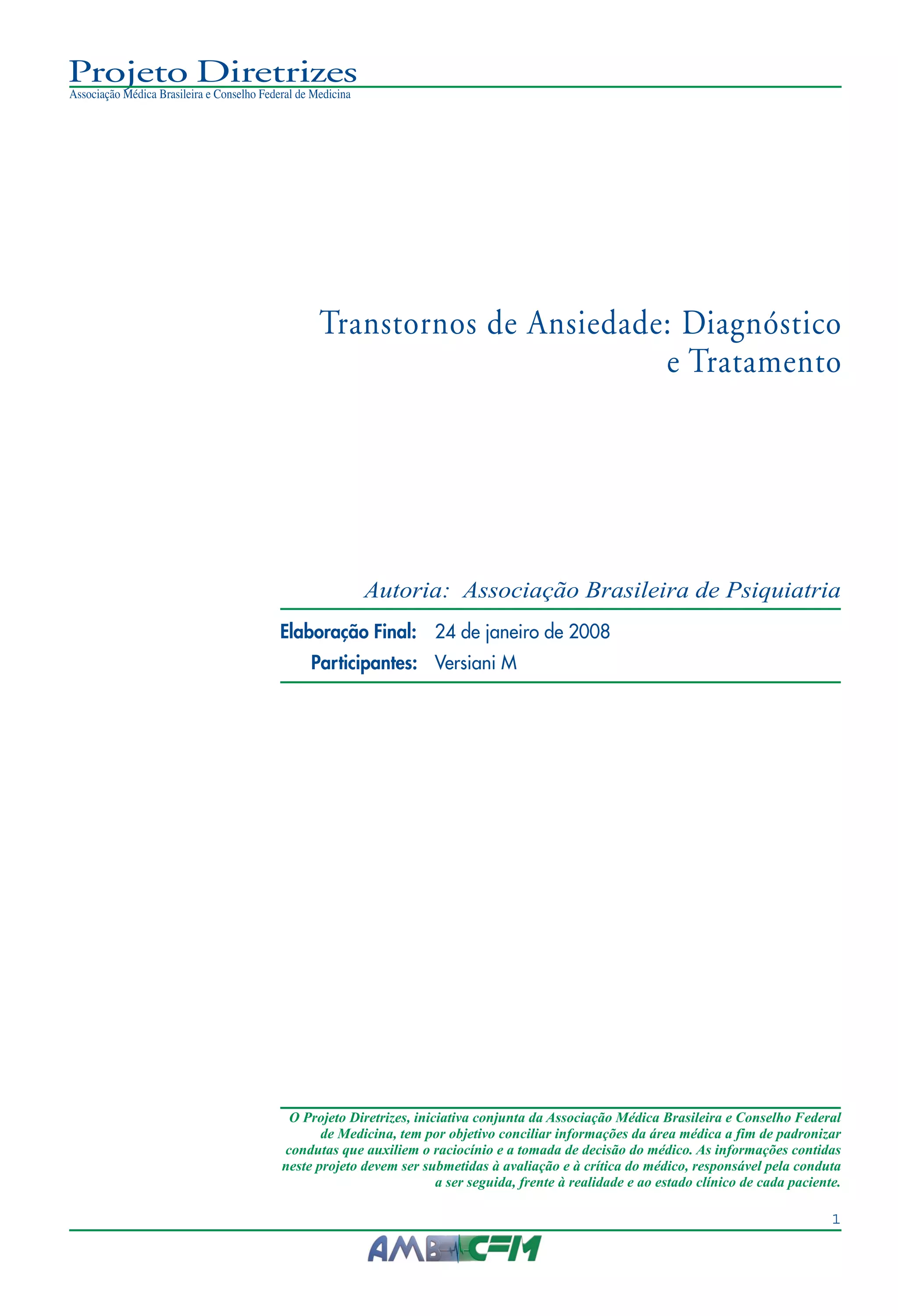 Transtornos de ansiedade diagnostico e tratamento | PDF