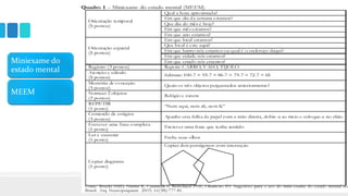 Miniexame do
estado mental
MEEM
 