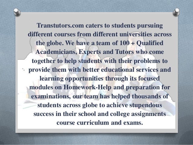 Www transtutors com homework help