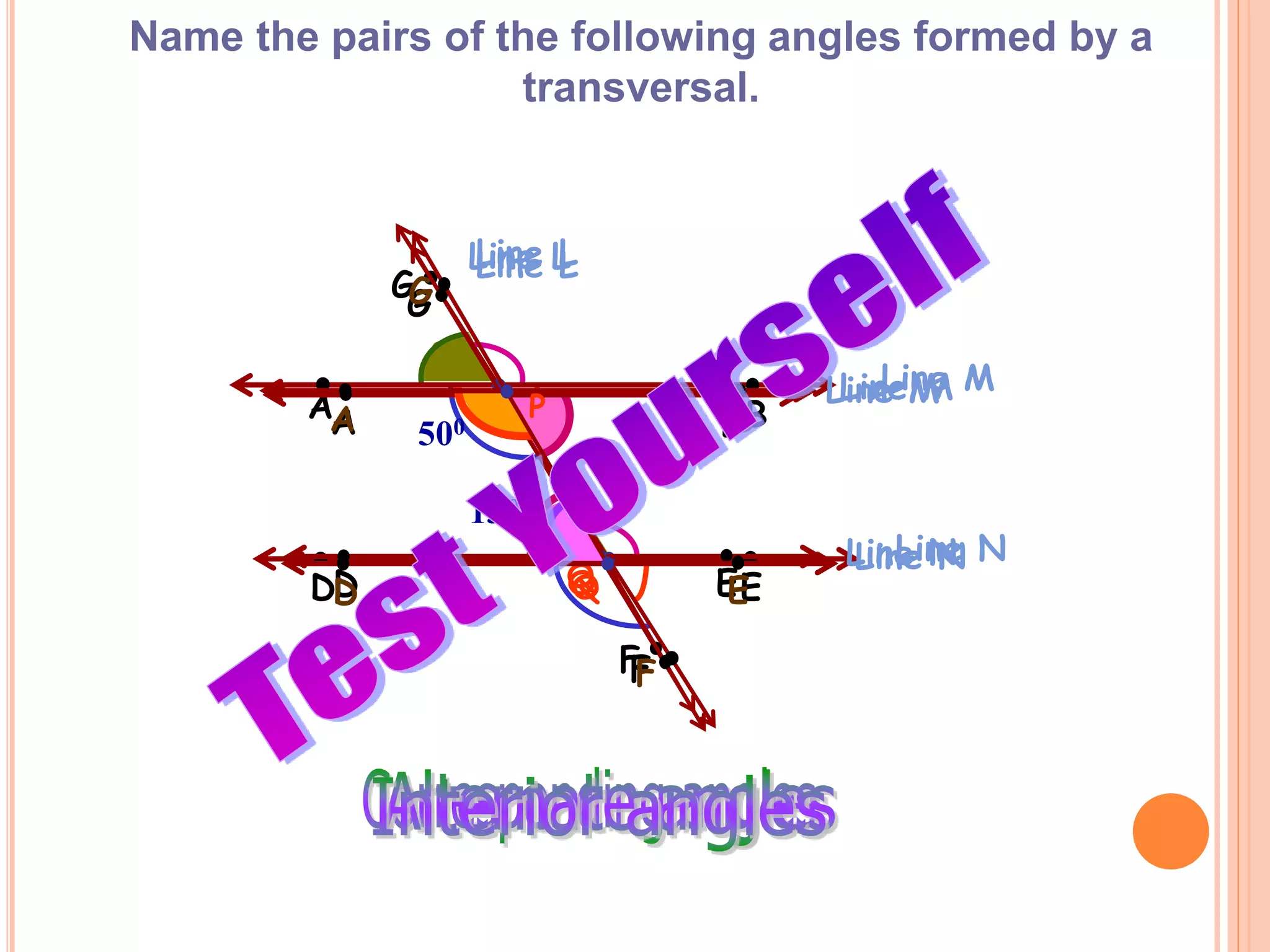 Angles Formed by Parallel Lines Cut by a Transversal | PPTX | Science