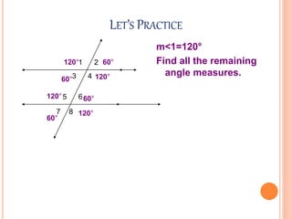 Angles Formed by Parallel Lines Cut by a Transversal | PPTX