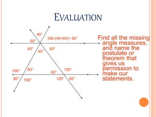 Angles Formed by Parallel Lines Cut by a Transversal | PPTX