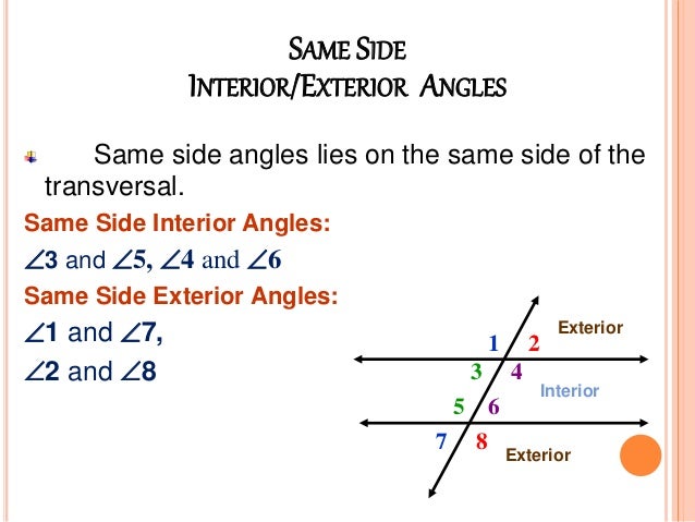 Angles Formed By Parallel Lines Cut By A Transversal