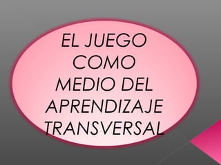EL JUEGO
COMO
MEDIO DEL
APRENDIZAJE
TRANSVERSAL
 