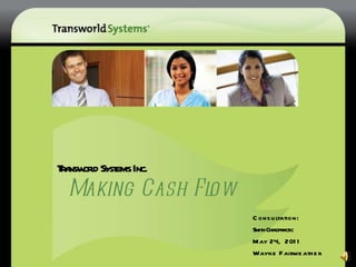 Transworld Systems Inc.   Making Cash Flow ® Consultation: Smith Chiropractic May 24,  2011 Wayne Fairweather 