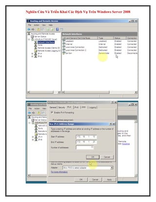 Nghiên Cứu Và Triển Khai Các Dịch Vụ Trên Windows Server 2008
 