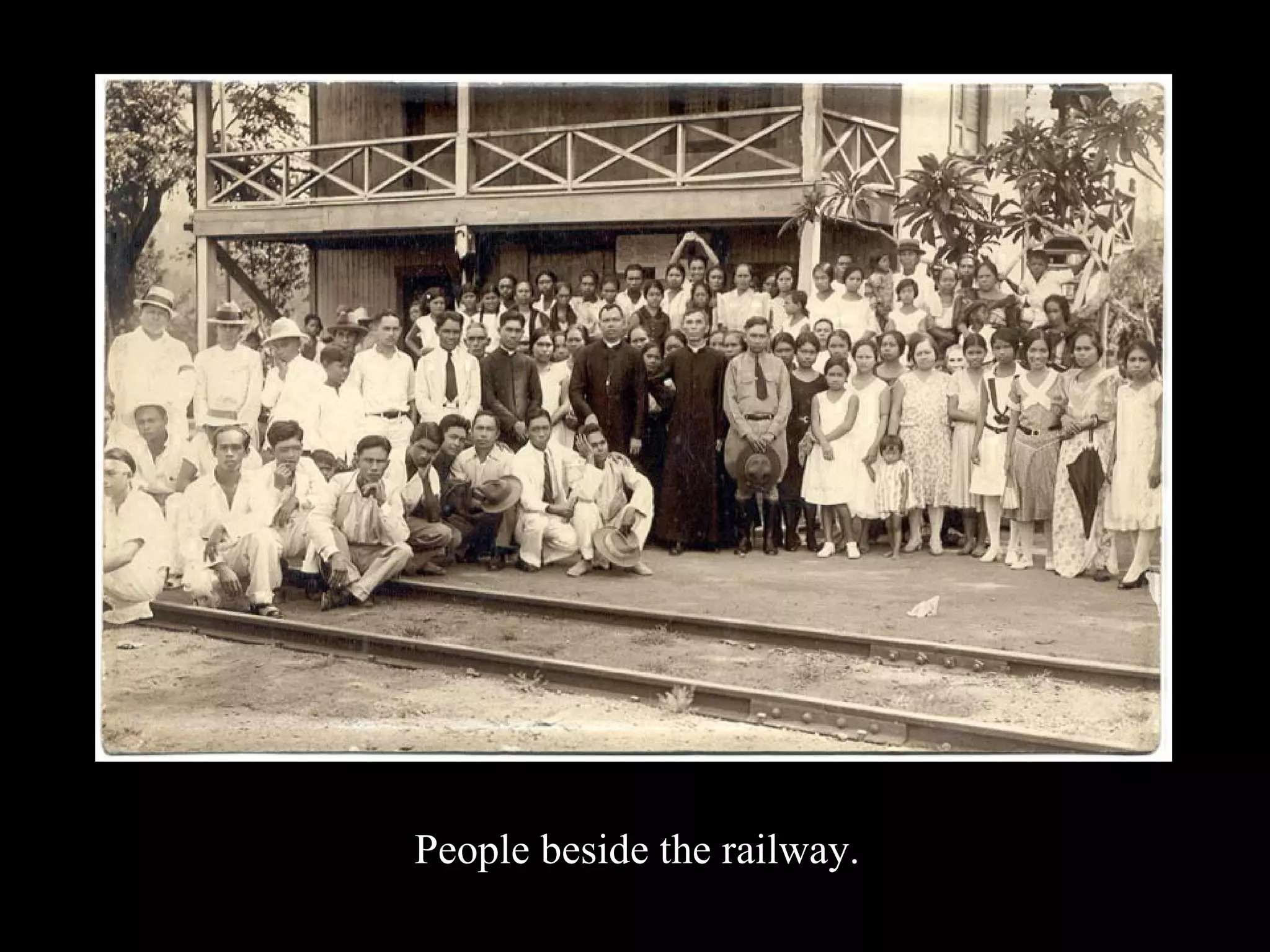 People beside the railway. 